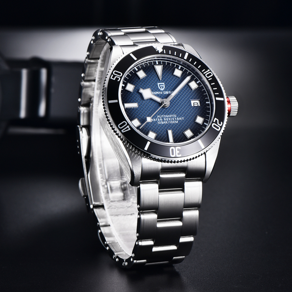 PAGANI DESIGN PD-1671 Men's Automatic Watches NH35A Sports Mechanical Stainless Steel Waterproof Wrist Watch for Men Auto Date Fold-over Clasp