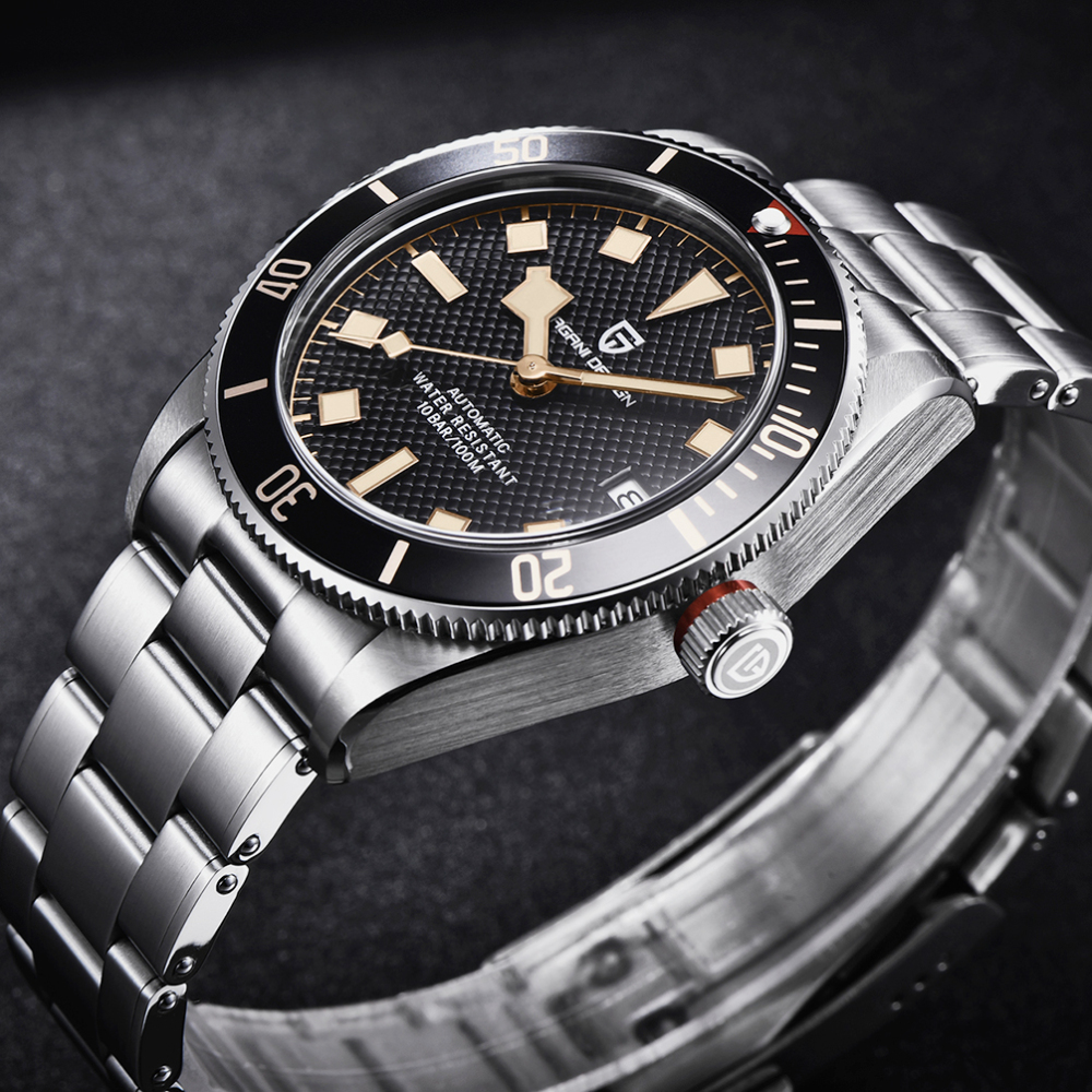 PAGANI DESIGN PD-1671 Men's Automatic Watches NH35A Sports Mechanical Stainless Steel Waterproof Wrist Watch for Men Auto Date Fold-over Clasp
