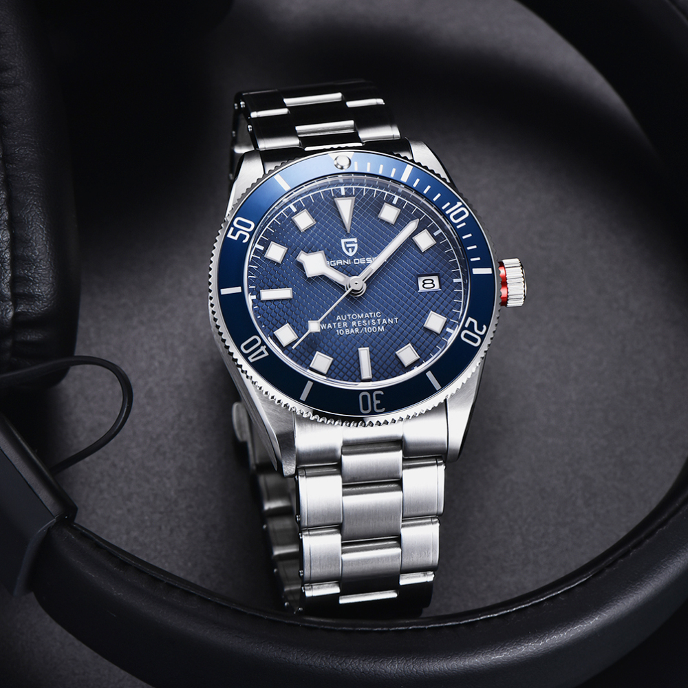 PAGANI DESIGN PD-1671 Men's Automatic Watches NH35A Sports Mechanical Stainless Steel Waterproof Wrist Watch for Men Auto Date Fold-over Clasp