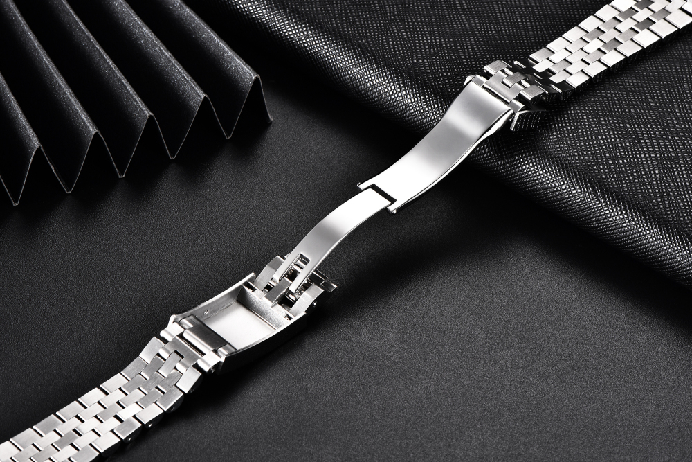 PAGANI DESIGN Original Stainless Steel Bracelet with Delpoyment Clasp, Fold-Over Clasp