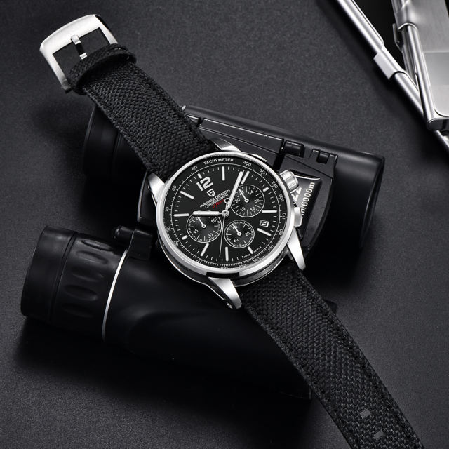 PAGANI DESIGN New Men's Quartz Watches Sports Chronograph Stainless Steel Leather Wrist Watches for Men PD YS008