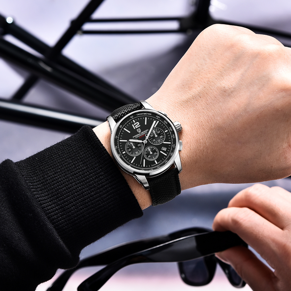 PAGANI DESIGN PD-YS008 Men's Quartz Watches Sports Chronograph Stainless Steel Leather Wrist Watches for Men