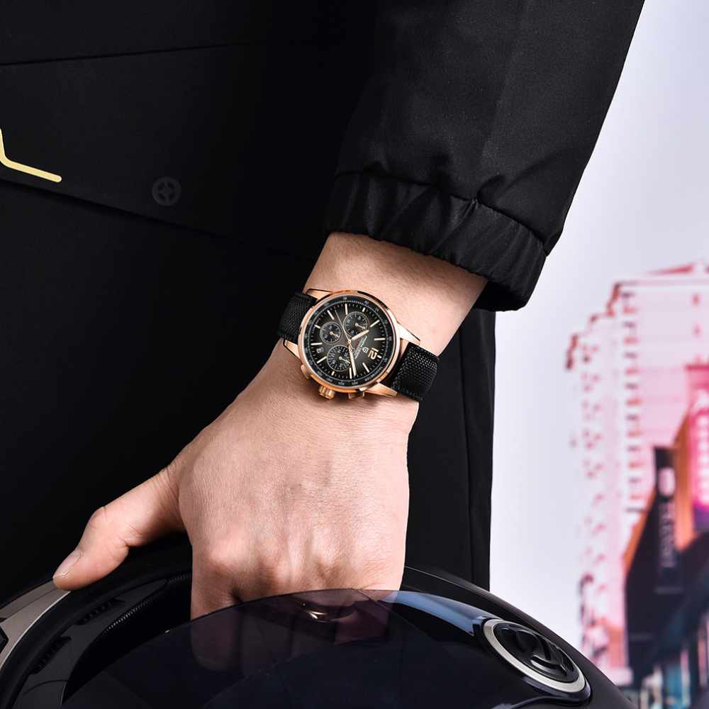 PAGANI DESIGN New Men's Quartz Watches Sports Chronograph Stainless Steel Leather Wrist Watches for Men PD YS008