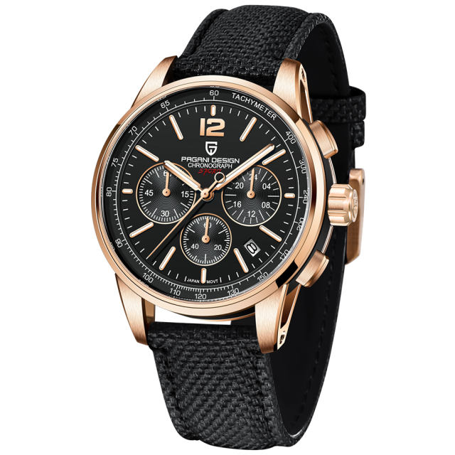 PAGANI DESIGN New Men's Quartz Watches Sports Chronograph Stainless Steel Leather Wrist Watches for Men PD YS008