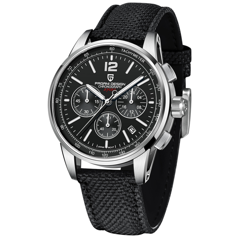 PAGANI DESIGN PD-YS008 Men's Quartz Watches Sports Chronograph Stainless Steel Leather Wrist Watches for Men