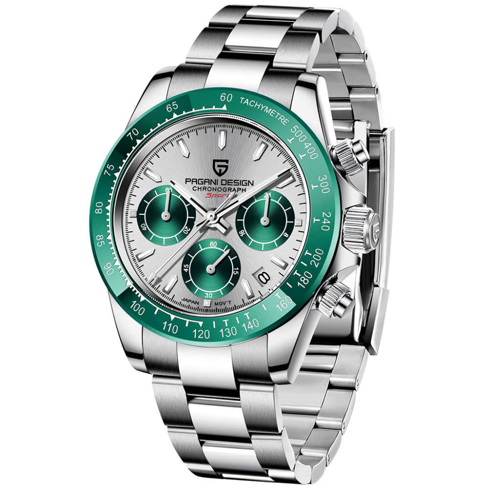 PAGANI DESIGN full Gold Men's Quartz Watches Daytona Homage Wrist Watch with Seiko VK63 Movement Sapphire Glass Waterproof PD 1644