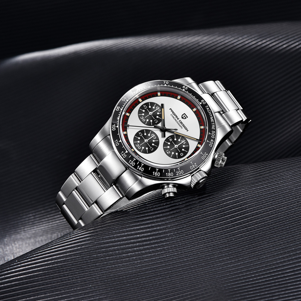 PAGANI DESIGN PD-1676 Men's Quartz Watches Sports Chronograph Wrist Watch with VK63 Movement Sapphire Ceramic Bezel Waterproof Stainless Steel