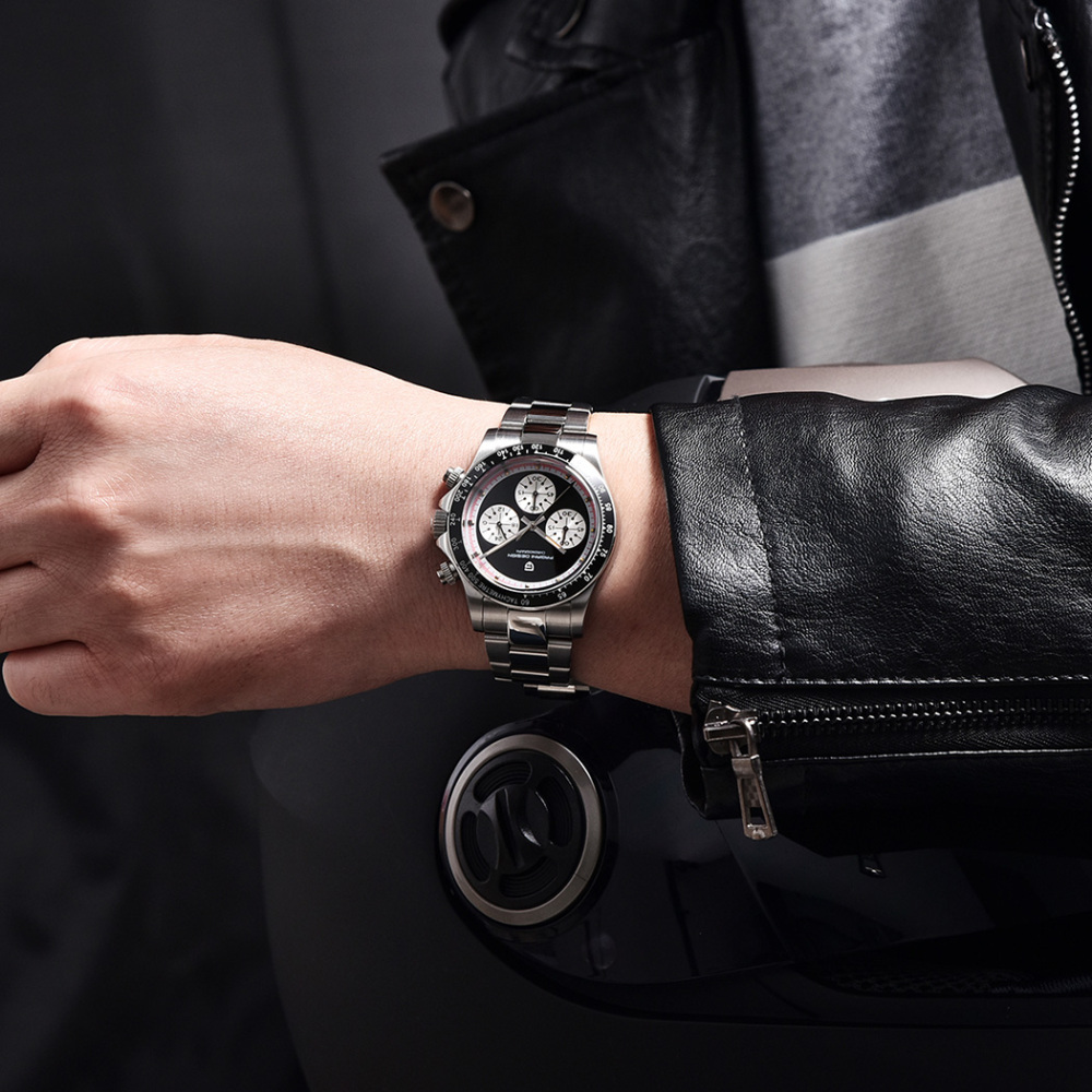 PAGANI DESIGN PD-1676 Men's Quartz Watches Sports Chronograph Wrist Watch with VK63 Movement Sapphire Ceramic Bezel Waterproof Stainless Steel