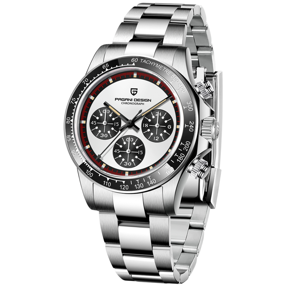 PAGANI DESIGN PD-1676 Men's Quartz Watches Sports Chronograph Wrist Watch with VK63 Movement Sapphire Ceramic Bezel Waterproof Stainless Steel