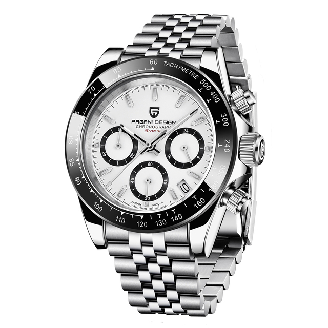 PAGANI DESIGN PD-1644 Rose Gold Men's Quartz Watches Chronograph Sports Wrist Watch with VK63 Movement Sapphire Glass Waterproof Stainless Steel Strap