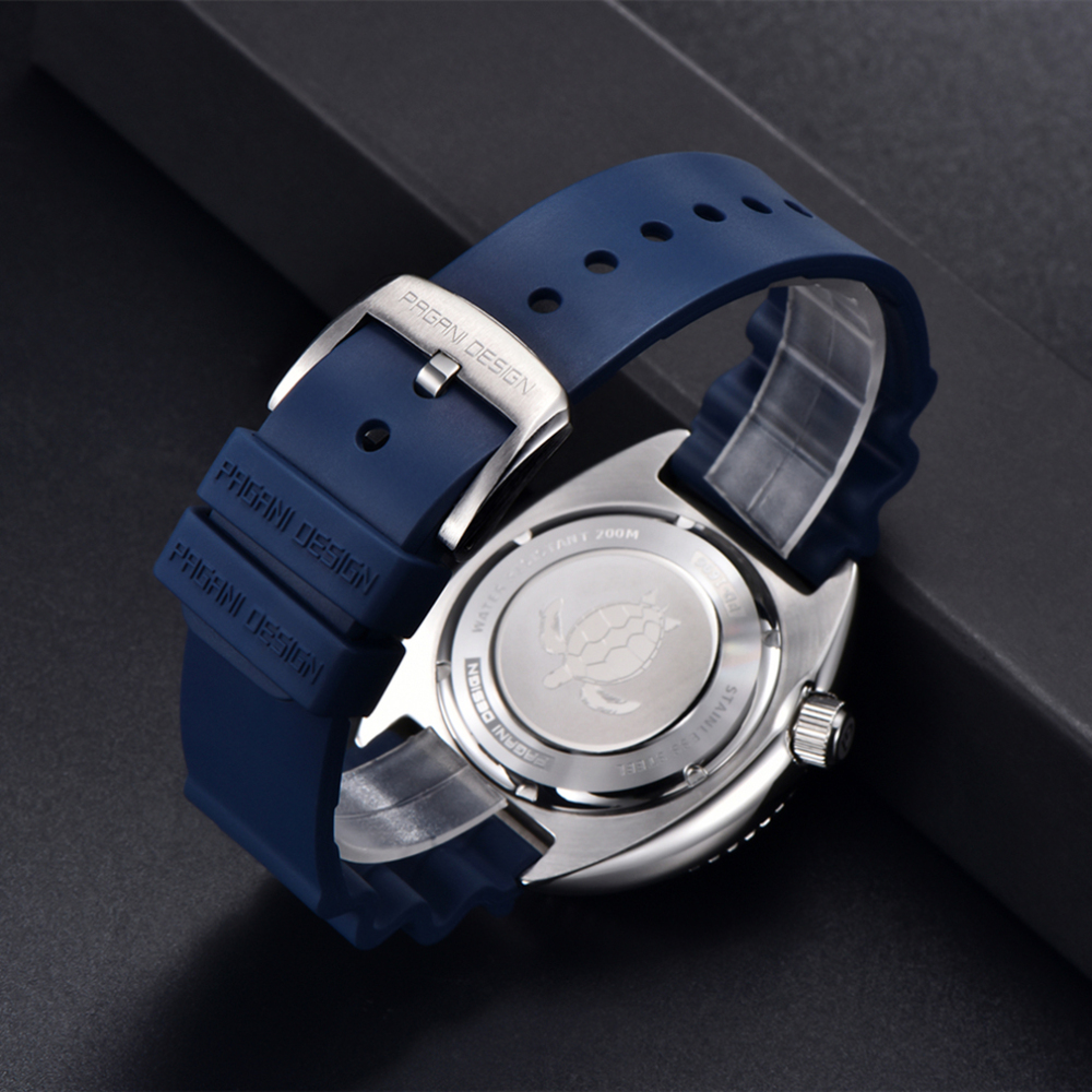 PAGANI DESIGN New Men's Automatic Watches Waterproof Stainless Steel Sea Turtle Homage Wrist Watches for Men Sport Watch with Silicone Watchband 1696