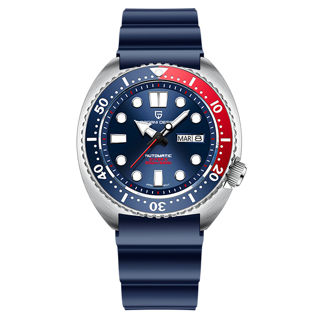 PAGANI DESIGN PD-1696 Men's Automatic Watches Waterproof Stainless Steel Wrist Watches for Men Sport Watch with Silicone Watchband