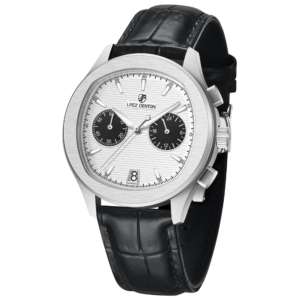 LACZ DENTON New Men's Quartz Watches Full Brush Stainless Steel