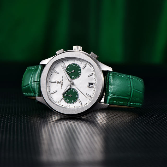 LACZ DENTON New Men's Quartz Watches Full Brush Stainless Steel Waterproof Wrist Watch with Genuine Leather Watchband