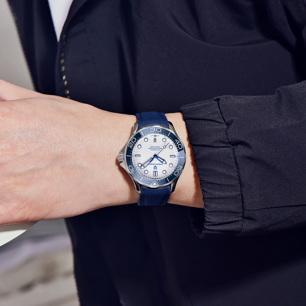 PAGANI DESIGN PD-1685 Men's Automatic Watches Stainless Steel Sports Wrist Watch for Men with Waves NH35A Movement Ceramic Bezel Rubber Strap 1685