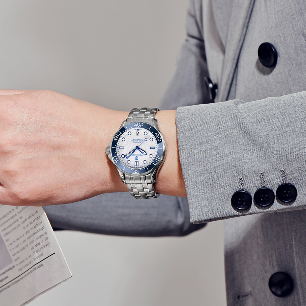 PAGANI DESIGN PD-1685 Men's Automatic Watches Stainless Steel Sports Wrist Watch for Men with Waves NH35A Movement Ceramic Bezel Rubber Strap 1685