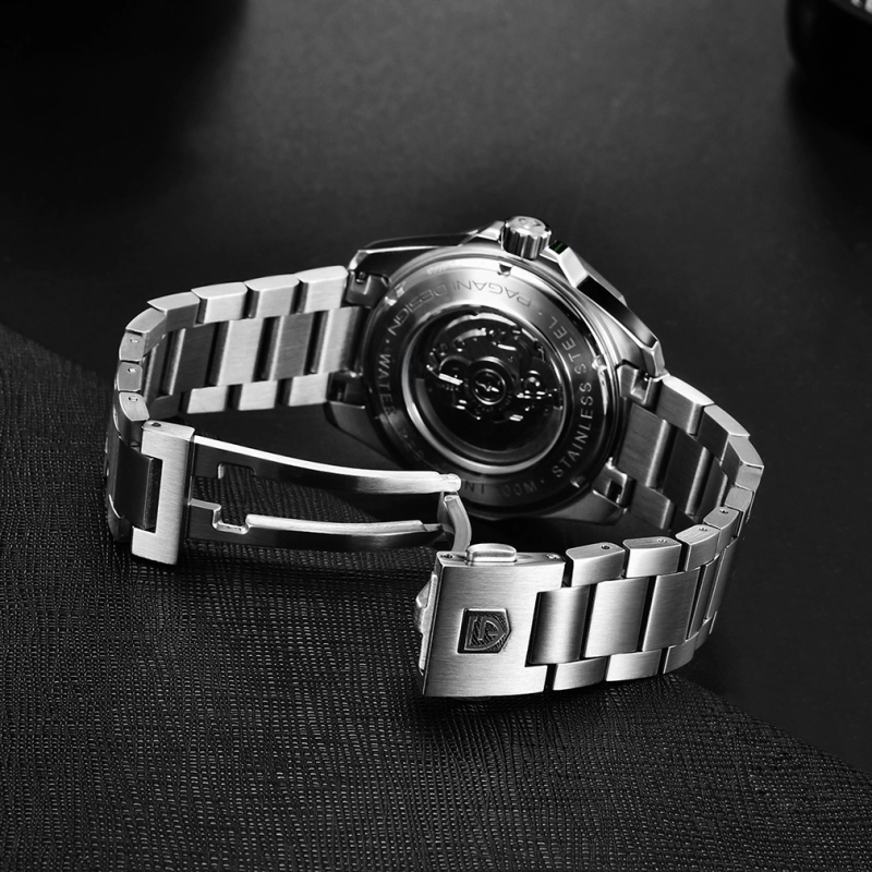 PAGANI DESIGN Men's Automatic Watches Full Stainless Steel Waterproof Homage Wrist Watch for Men PD1668A