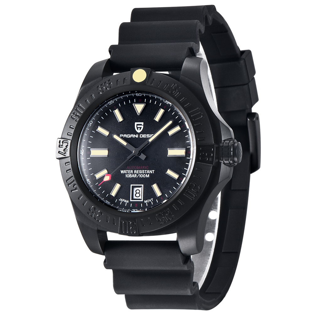 PAGANI DESIGN New Automatic Men's Watches with SEIKO NH35A Mechanical  Movement Silicone Watchband PD1681