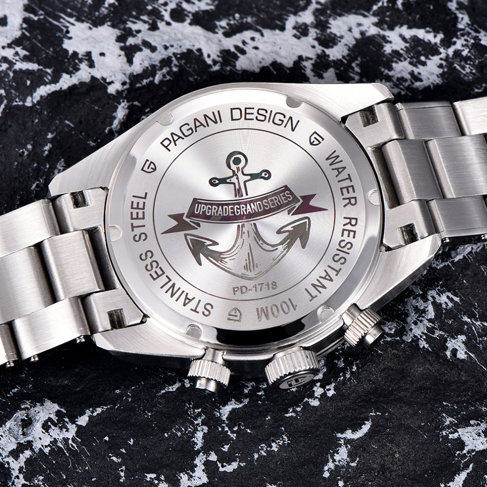 PAGANI DESIGN New Men's Quartz Watches full Stainless Steel Waterproof Wrist Watch for Men SEIKO VK64 Movement PD1718
