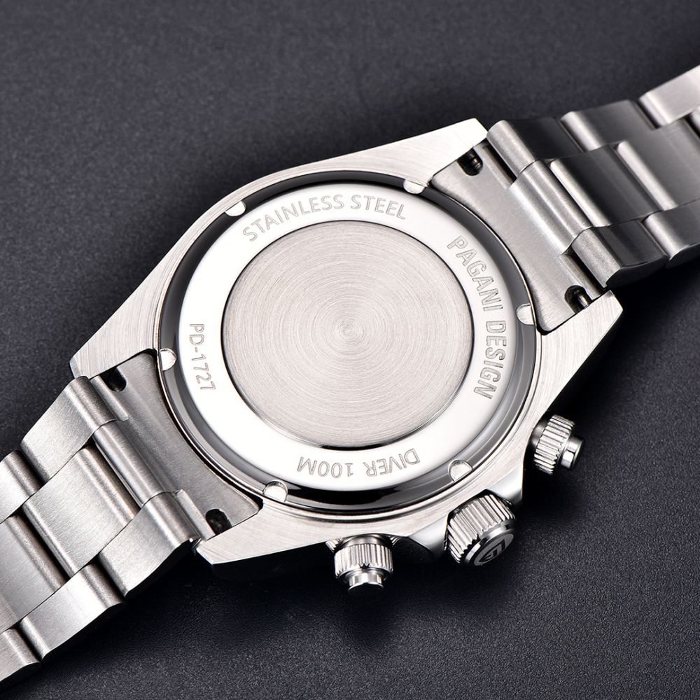 PAGANI DESIGN New Quartz Men's Watches full Stainless Steel Waterproof Chronograph Wrist Watch for Men SEIKO VK63 Movement PD1727