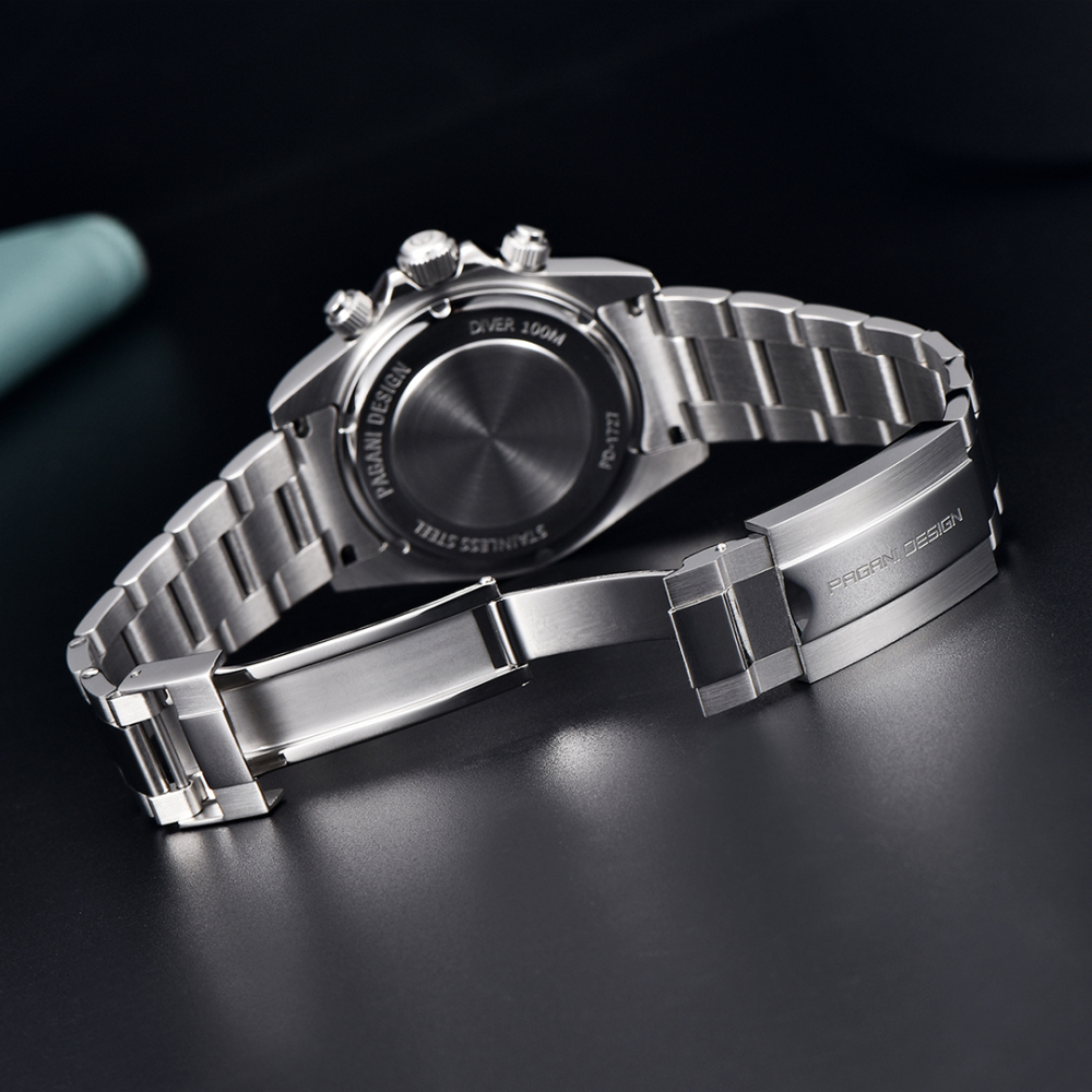 PAGANI DESIGN New Quartz Men's Watches full Stainless Steel Waterproof Chronograph Wrist Watch for Men SEIKO VK63 Movement PD1727