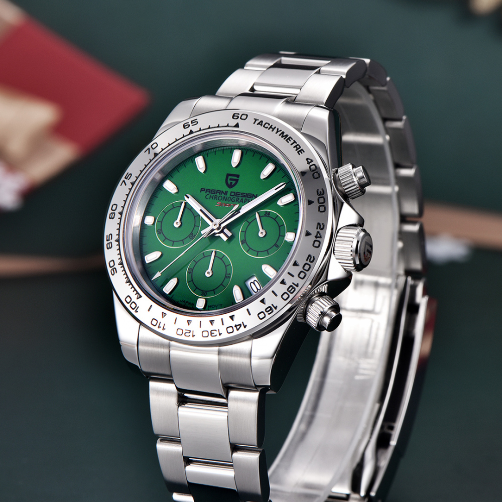 PAGANI DESIGN PD-1727 Quartz Men's Watches full Stainless Steel Waterproof Chronograph Wrist Watch for Men Japanese TMI VK63 Movement