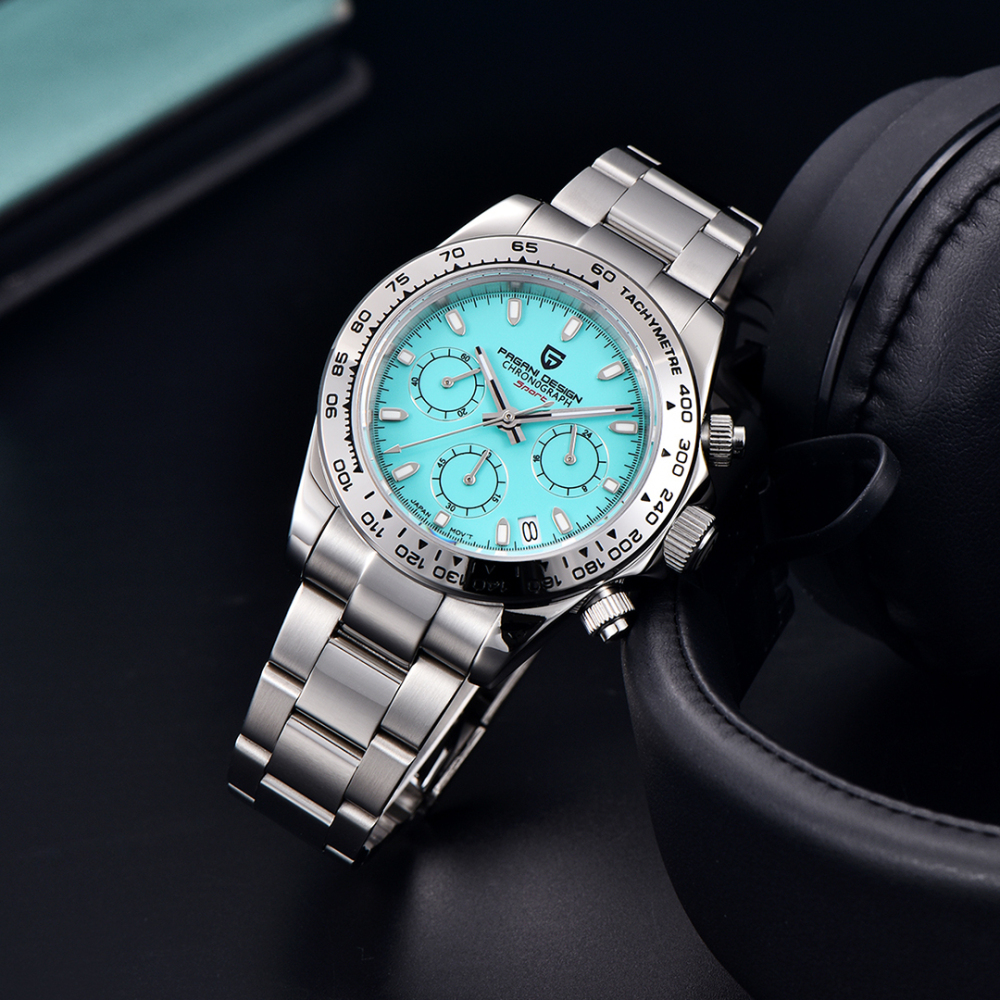 PAGANI DESIGN New Quartz Men's Watches full Stainless Steel Waterproof Chronograph Wrist Watch for Men SEIKO VK63 Movement PD1727