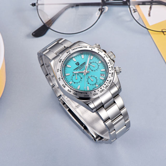 PAGANI DESIGN New Quartz Men's Watches full Stainless Steel Waterproof Chronograph Wrist Watch for Men SEIKO VK63 Movement PD1727