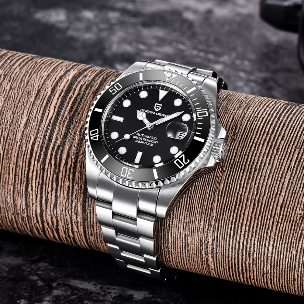 PAGANI DESIGN Automatic Watches for Men Submariner Homage Men's Wrist Watch with Seiko NH35A Movement Ceramic Bezel 100M Waterproof Watches 1639
