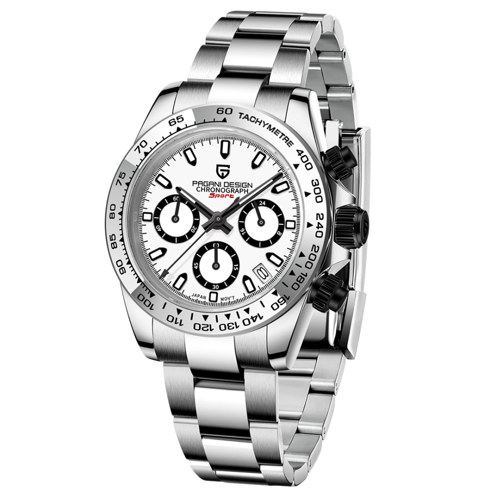 PAGANI DESIGN PD-1727 Quartz Men's Watches full Stainless Steel Waterproof Chronograph Wrist Watch for Men Japanese TMI VK63 Movement