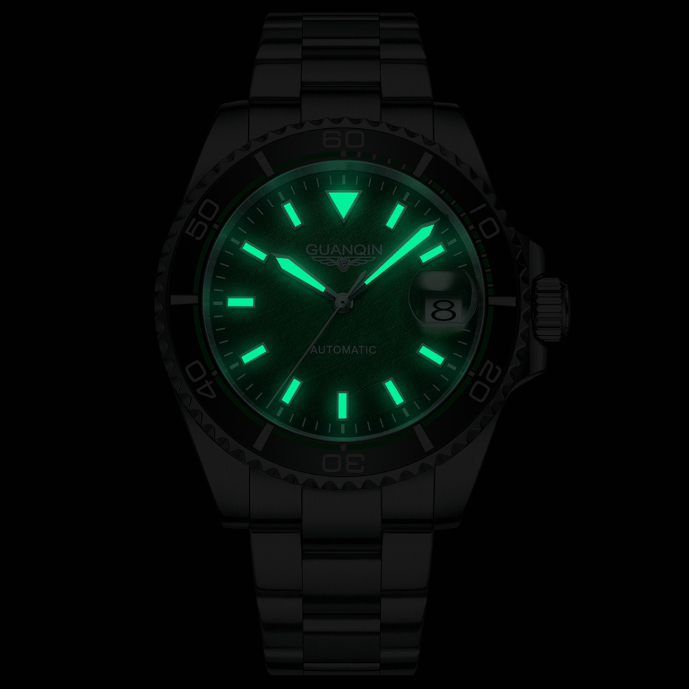 GUANQIN Men's Automatic Watches GJ16199 Stainless Steel Waterproof Wrist Watch for Men 40.5mm Case
