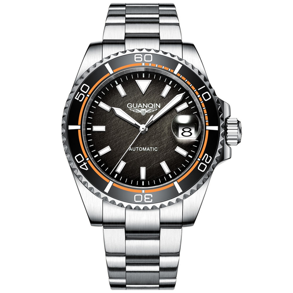 GUANQIN Men's Automatic Watches GJ16199 Stainless Steel Waterproof Wrist Watch for Men 40.5mm Case
