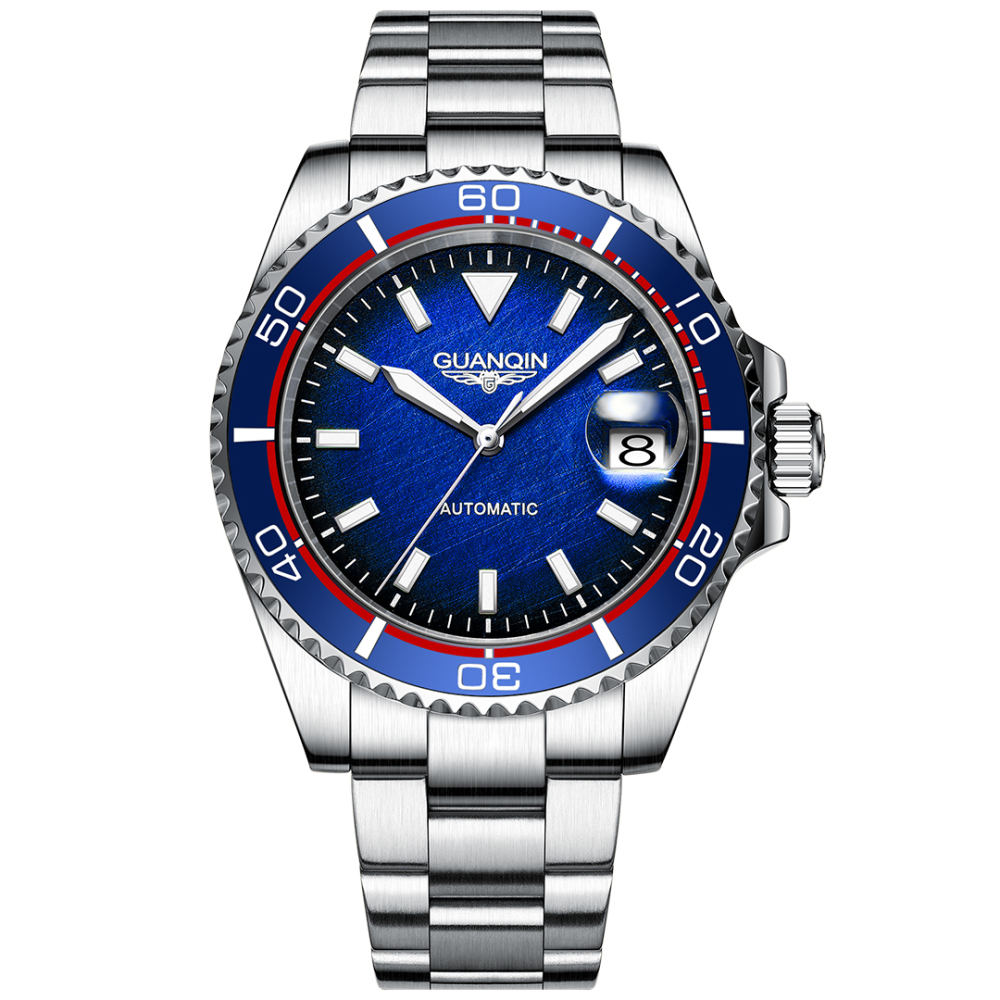 GUANQIN Men's Automatic Watches GJ16199 Stainless Steel Waterproof Wrist Watch for Men 40.5mm Case