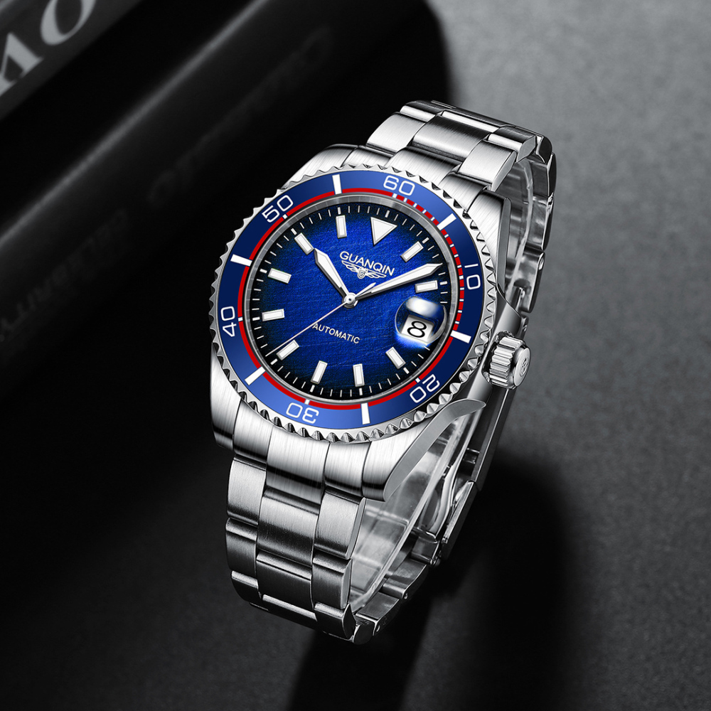 GUANQIN Men's Automatic Watches GJ16199 Stainless Steel Waterproof Wrist Watch for Men 40.5mm Case