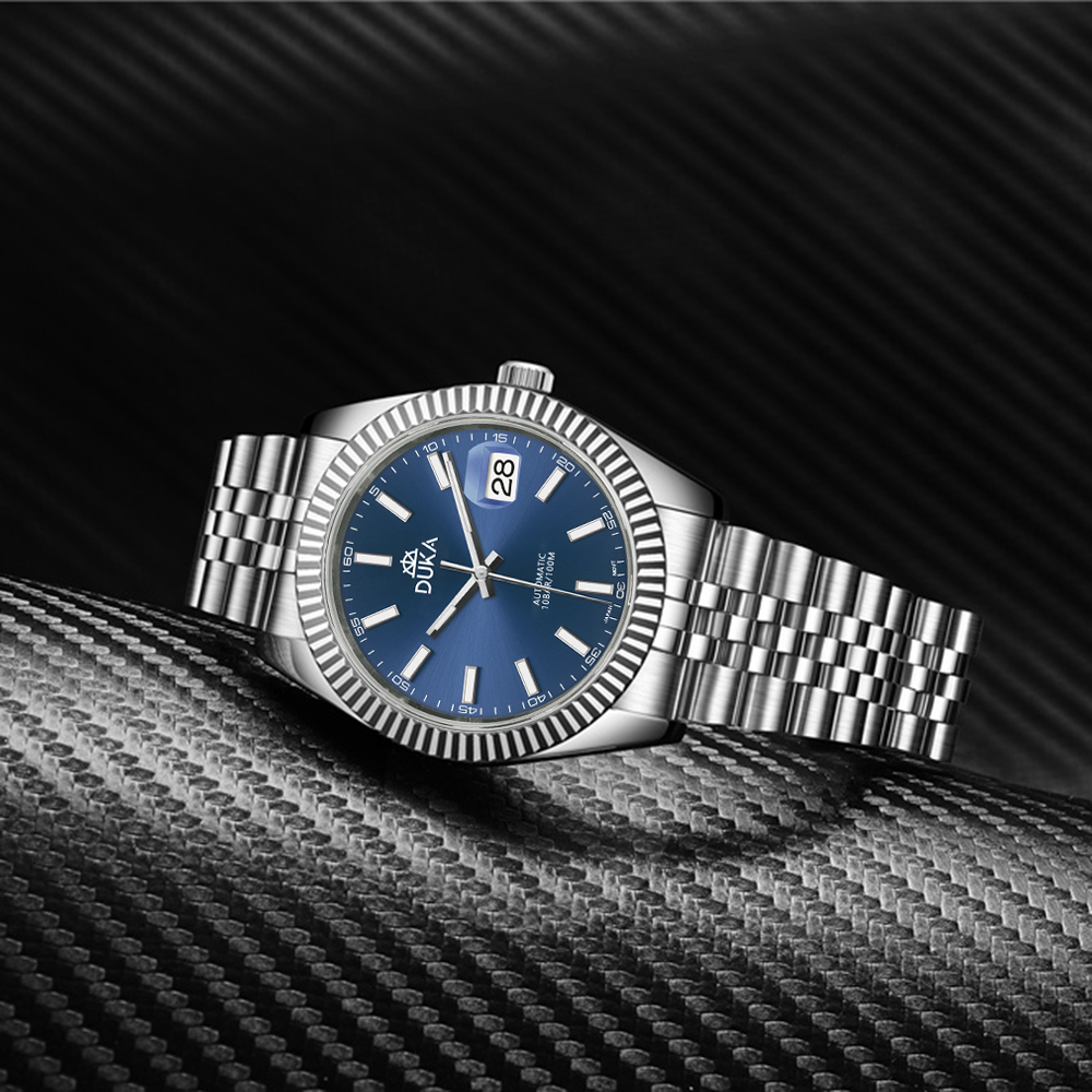 DUKA Men's Watches DK107 Stainless Steel Automatic Mechanical Wrist Watches with Jubilee Bracelet