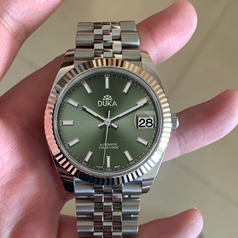 DUKA Men's Watches DK107 Stainless Steel Automatic Mechanical Wrist Watches with Jubilee Bracelet