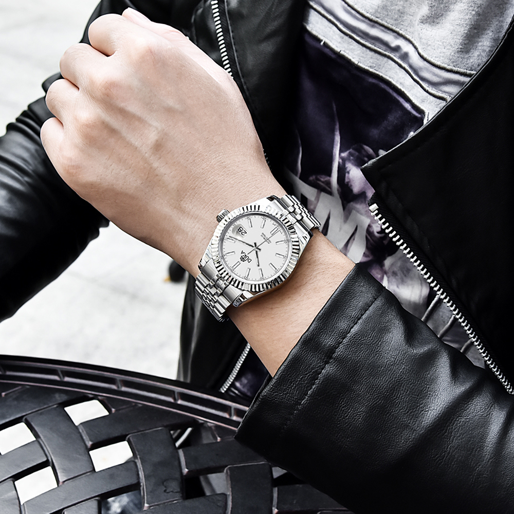 DUKA Men's Watches DK107 Stainless Steel Automatic Mechanical Wrist Watches with Jubilee Bracelet