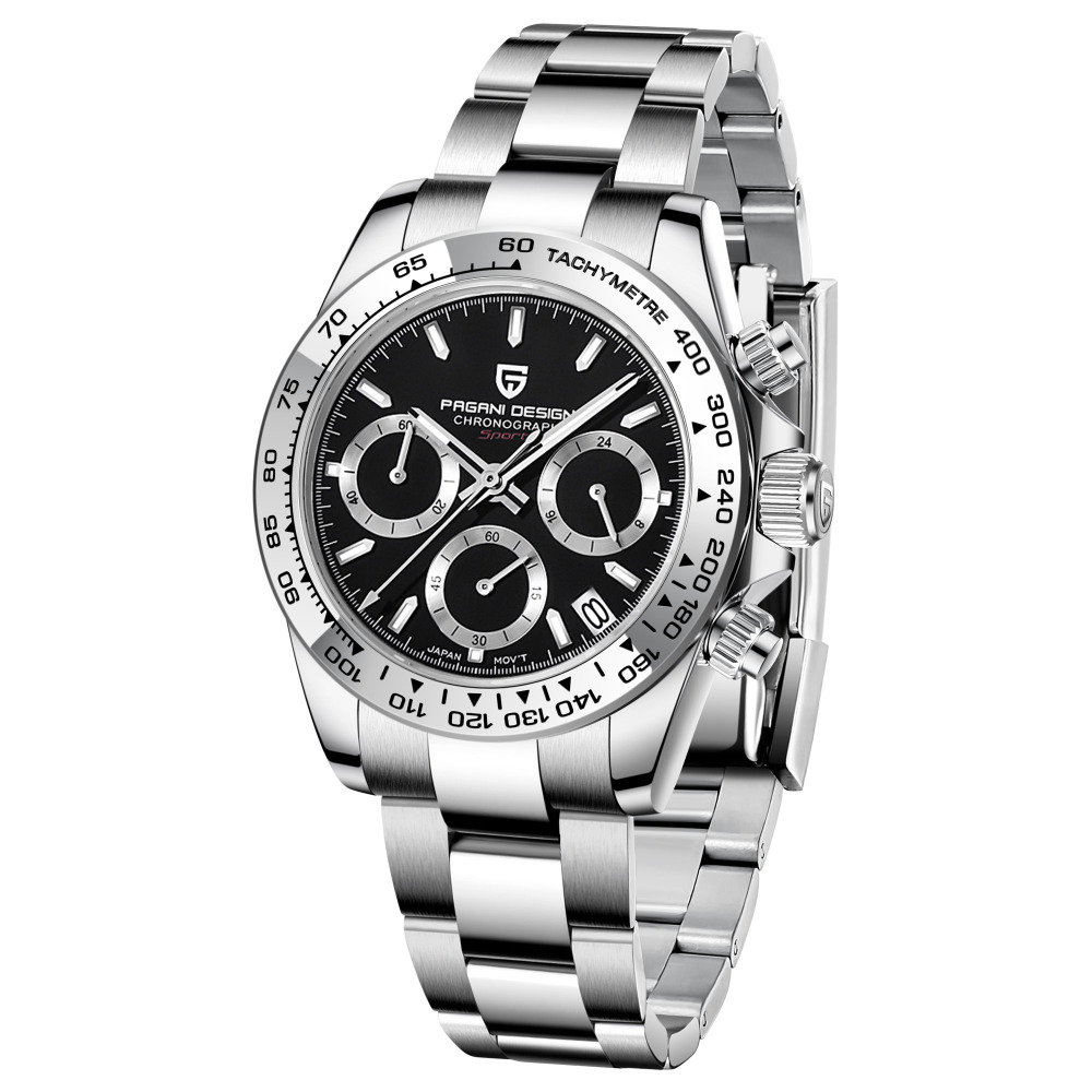 PAGANI DESIGN PD-1727 Quartz Men's Watches full Stainless Steel Waterproof Chronograph Wrist Watch for Men Japanese TMI VK63 Movement
