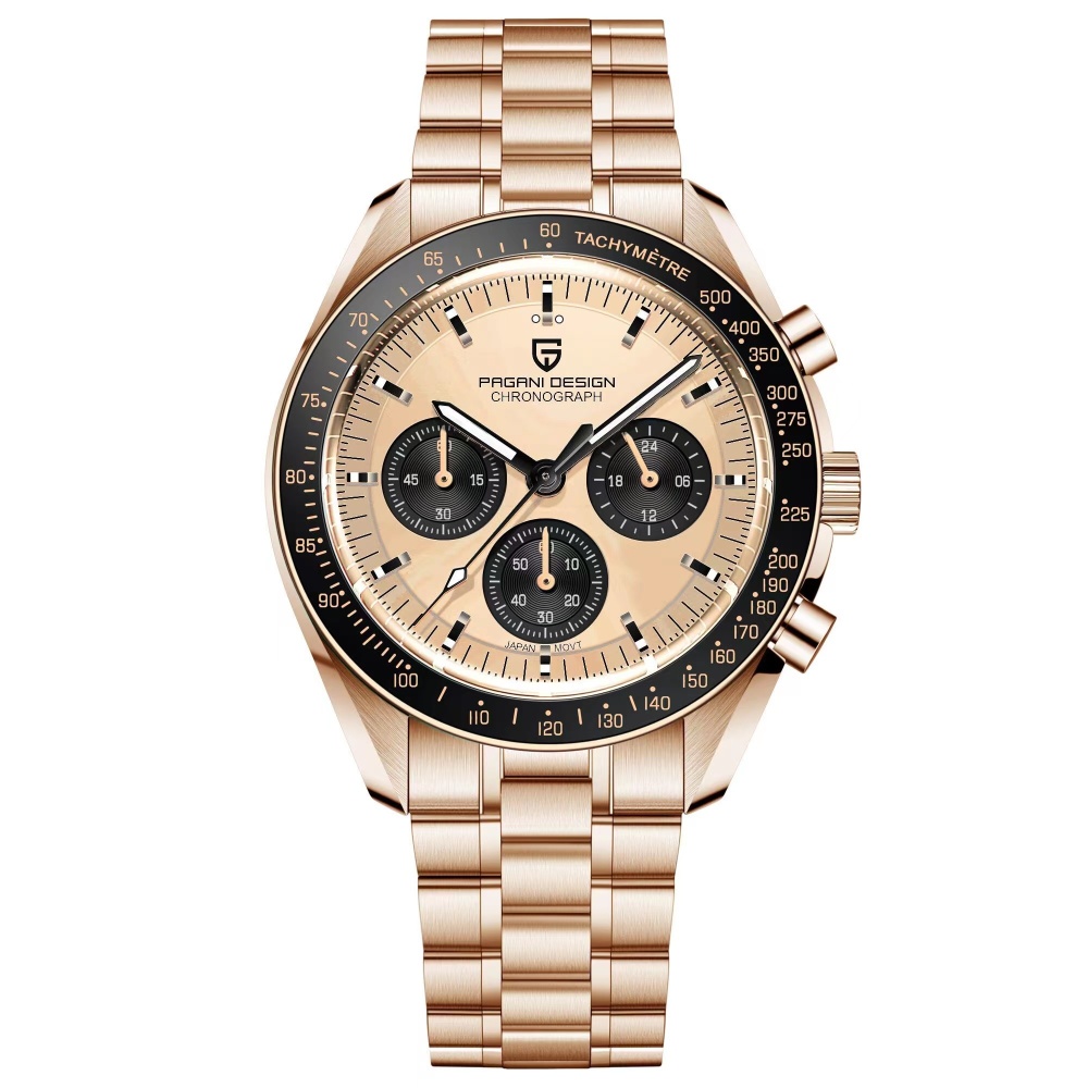 PAGANI DESIGN PD-1701 Men's Quartz Watches New Release full Stainless Steel Waterproof Sports Chronograph Wrist Watch for Men