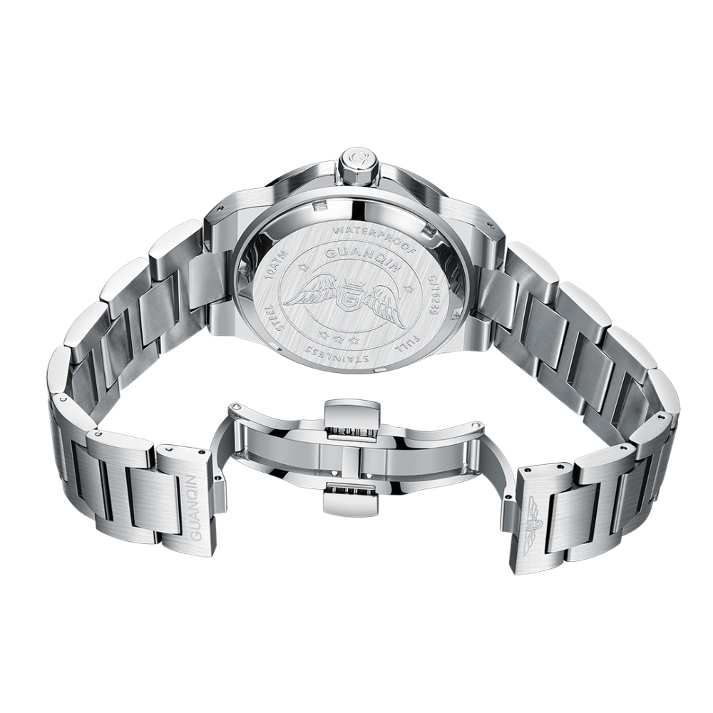 GUANQIN full Automatic Men's Watches 100M Waterproof Stainless Steel Business Sports Wrist Watches for Men APSON YN55 Movt