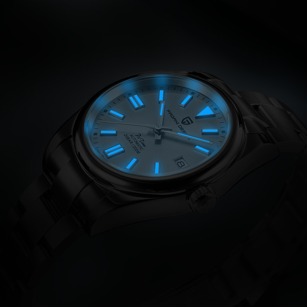 PAGANI DESIGN Automatic Men's Watch 38mm Stainless Steel Simple Mechanical Wristwatch Japanese Sports Luxury Sapphire Glass Clock