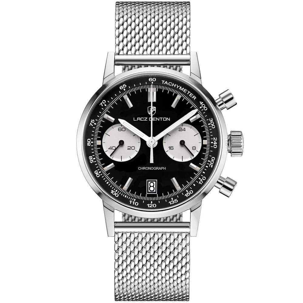 LACZ DENTON Men's Quartz Watches 40mm Casual Business Leather Sports Wrist  Watches for Men Chronograph Design Japanese TMI VK64 Movt