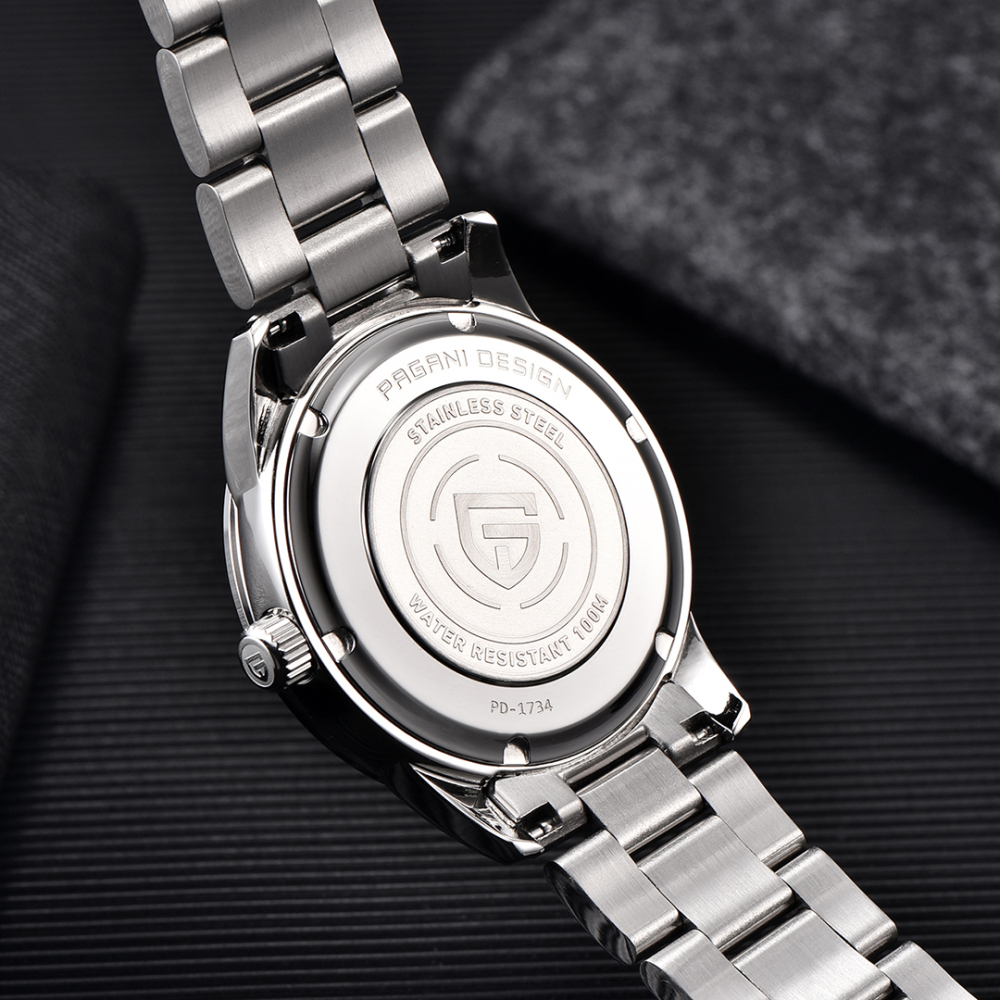 PAGANI DESIGN New Quartz Men's Watches 40mm full Stainless Steel Business Waterproof Wrist Watches for Men PD1734