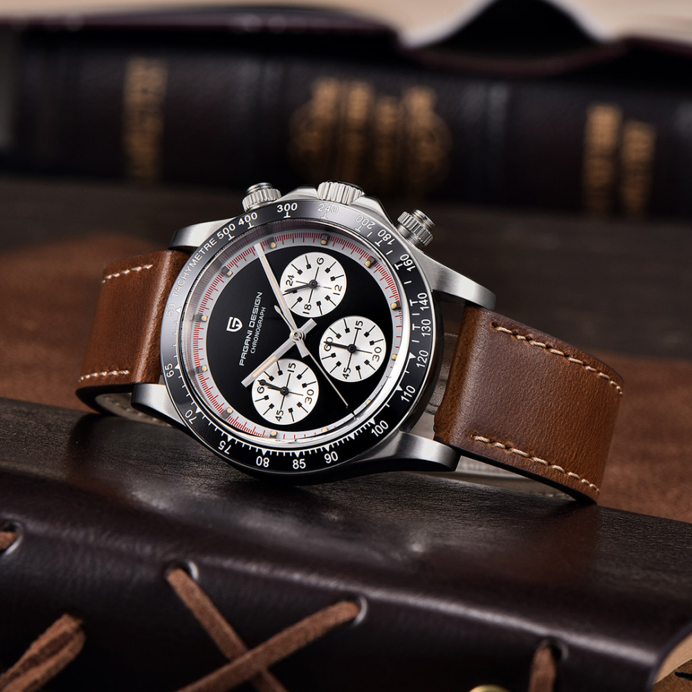 PAGANI DESIGN PD-1676 Men's Quartz Watches Sports Chronograph Wrist Watch with VK63 Movement Sapphire Ceramic Bezel Waterproof Stainless Steel