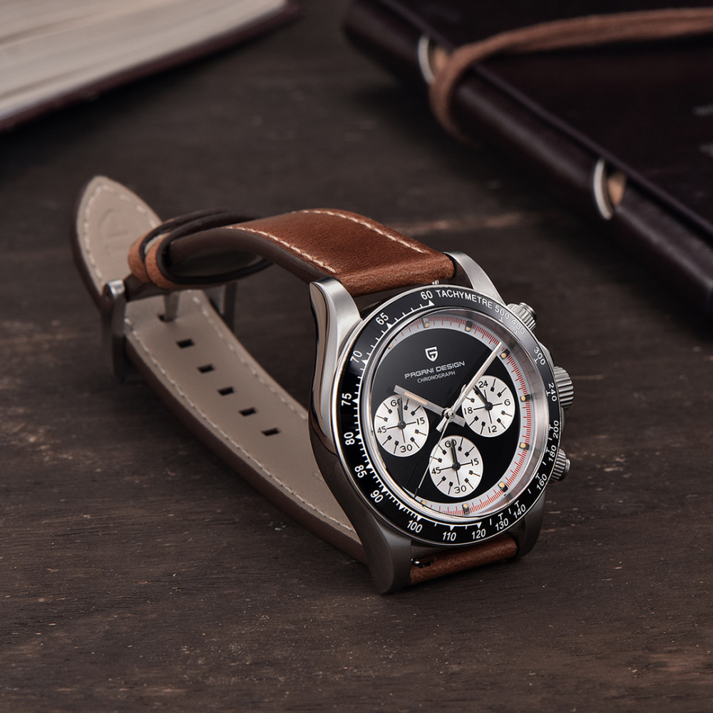 PAGANI DESIGN PD-1676 Men's Quartz Watches Sports Chronograph Wrist Watch with VK63 Movement Sapphire Ceramic Bezel Waterproof Stainless Steel