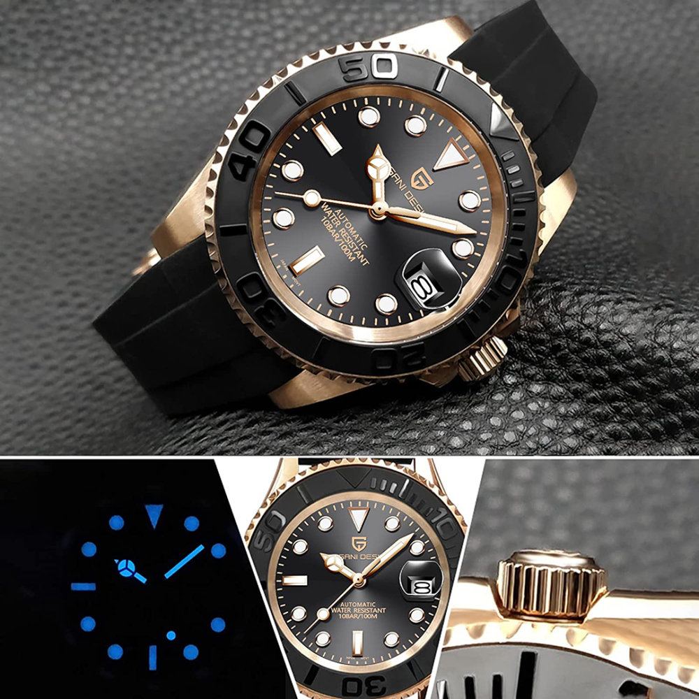 PAGANI DESIGN PD-1651 Automatic Men's Watches Mechanical Stainless Steel Fashion Wrist Watch with NH35A Movement Sapphire Ceramic Bezel