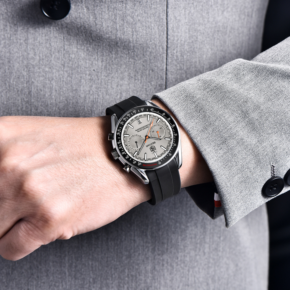 BENYAR Quartz Men's Watches full Steel Sports Waterproof Chronograph Wrist Watches for Men BY5194