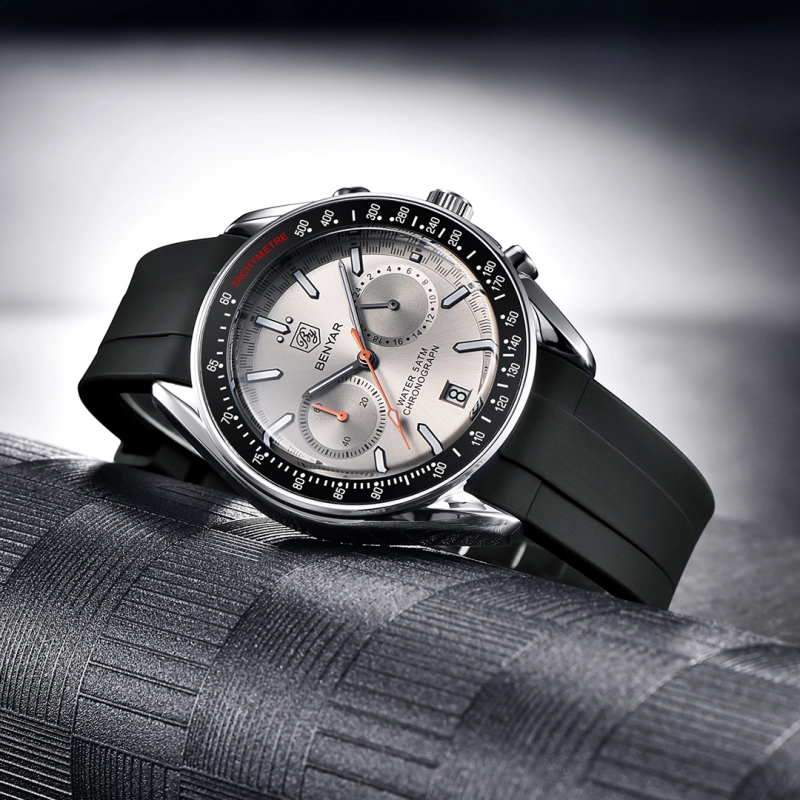 BENYAR Quartz Men's Watches full Steel Sports Waterproof Chronograph Wrist Watches for Men BY5194