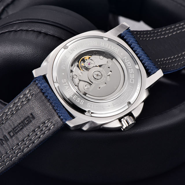 PAGANI DESIGN Men's Automatic Watches Unique Square Stainless Steel Mechanical Wrist Watch for Men Nylon Watchband 100M Waterproof