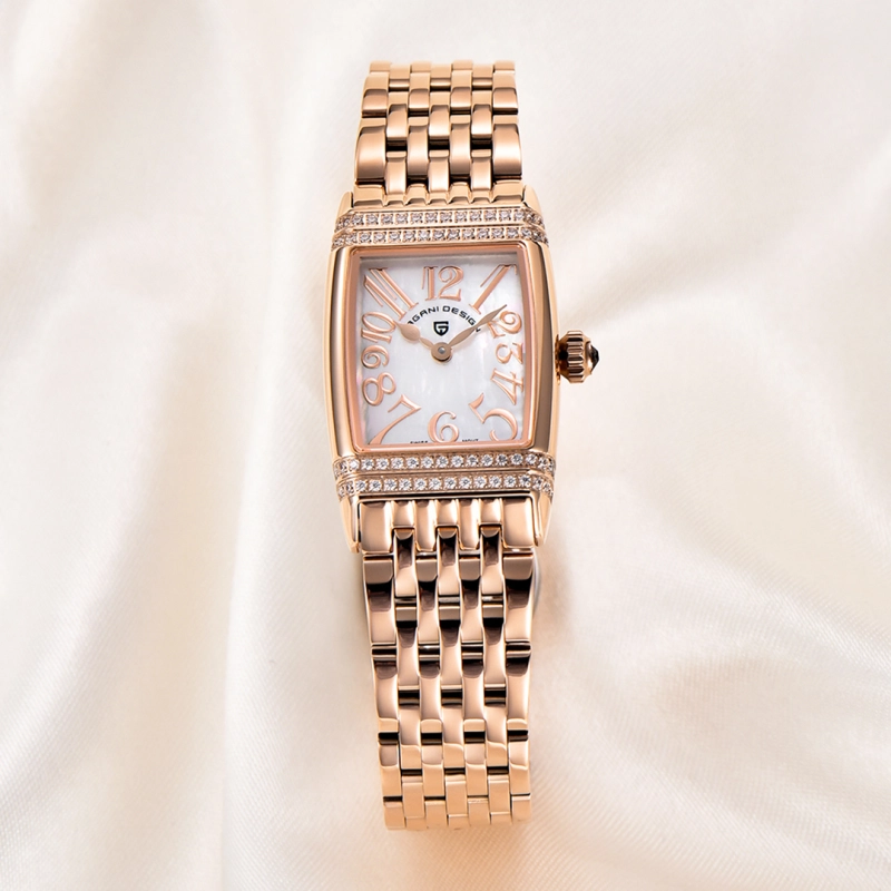 PAGANI DESIGN Luxury Women's Watches Stainless Steel Quartz Wrist Watches for Women PD1737L Gold Dress Wristwatches